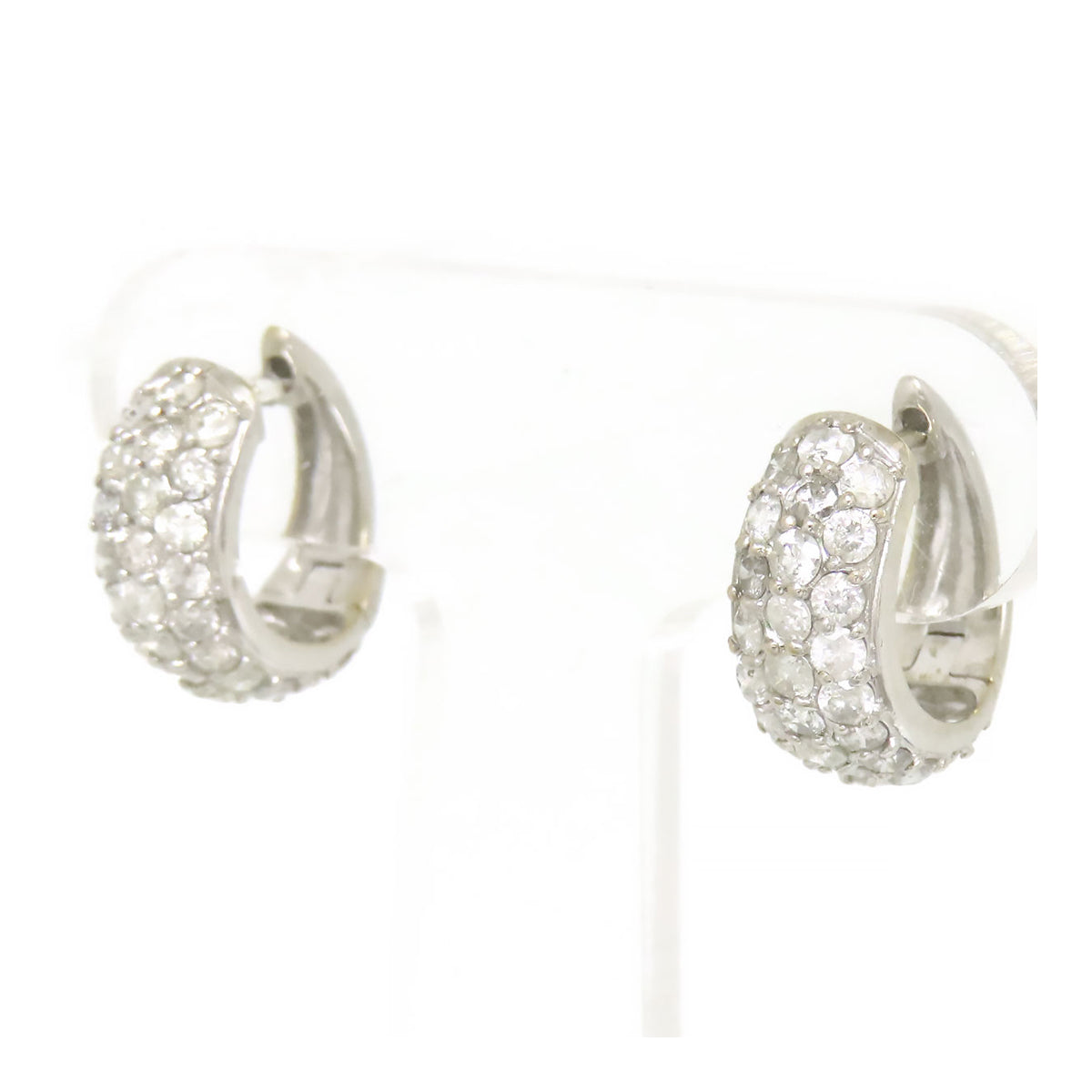 18k Gold Pave Diamond Hoop Earrings