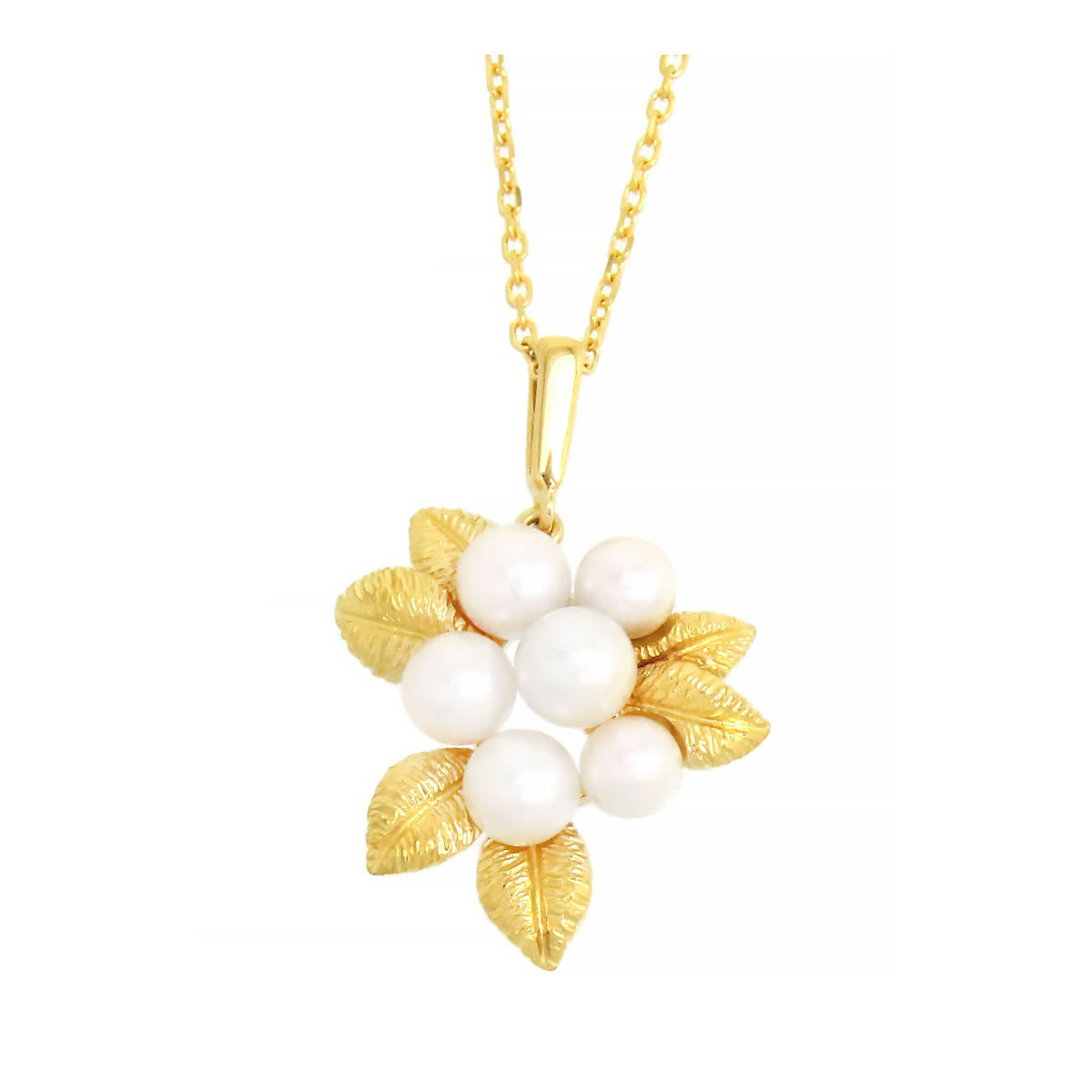 18 Gold Pearl Pendant Necklace