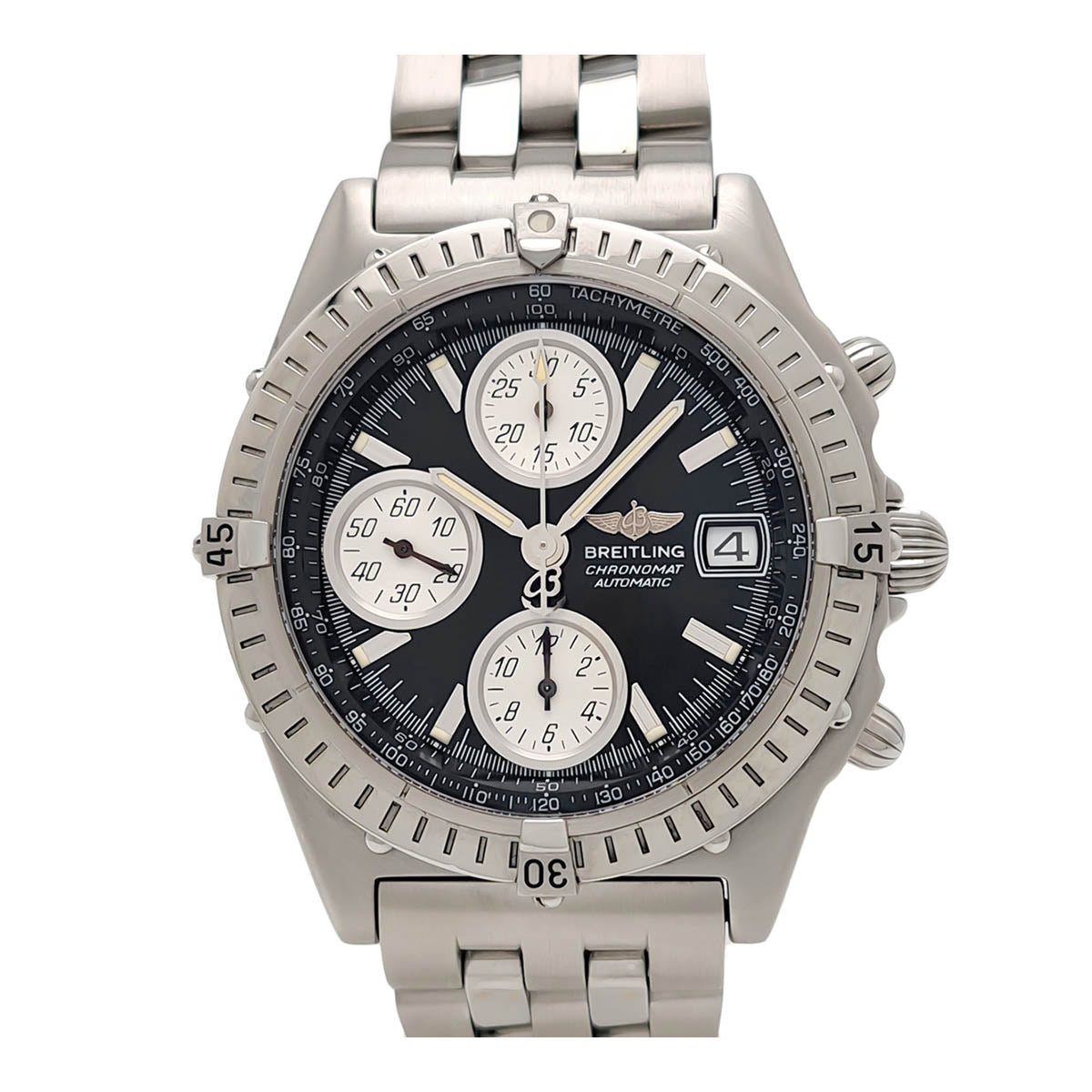 Breitling "Chronomat Blackbird Chronograph Overhauled A13350" Men's Automatic Wristwatch in Stainless Steel A13350