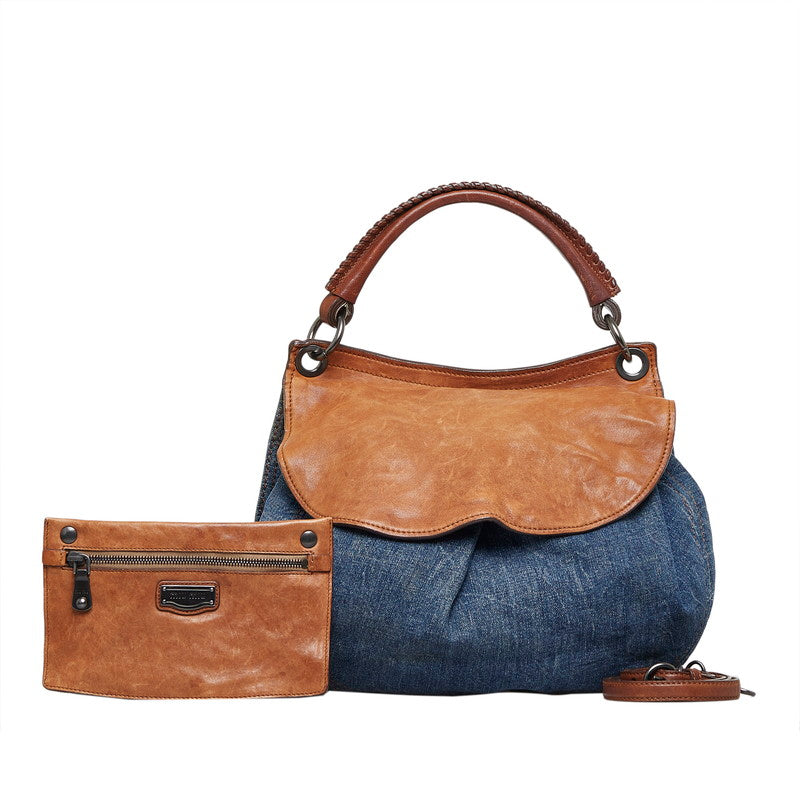 Leather & Denim Handbag