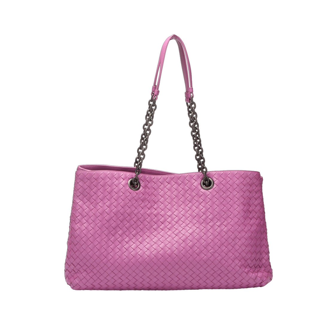 Leather Intrecciato Chain Tote Bag