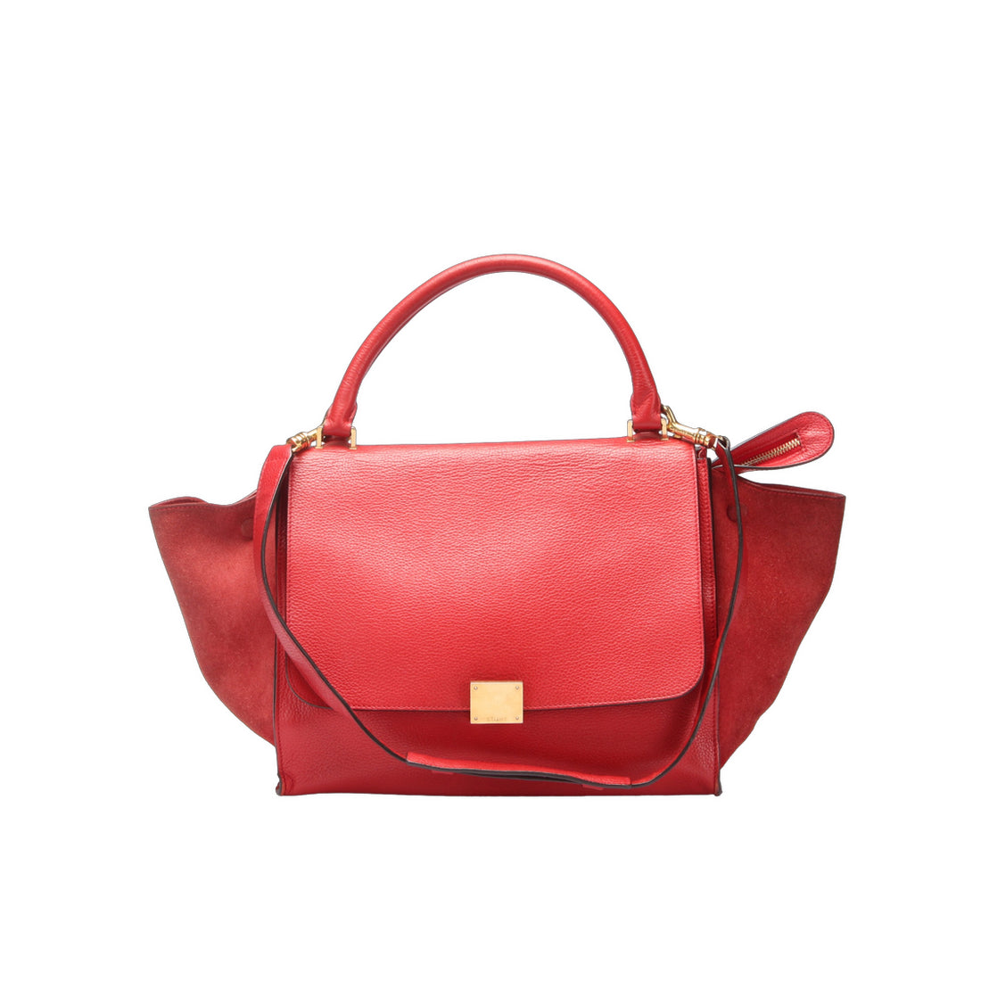 Leather & Suede Trapeze Handbag