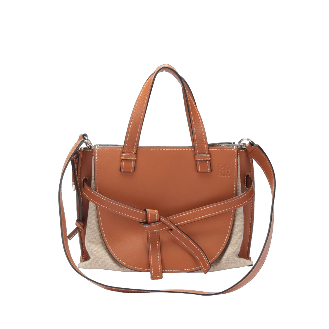 Calfskin and Canvas Gate Tote Bag