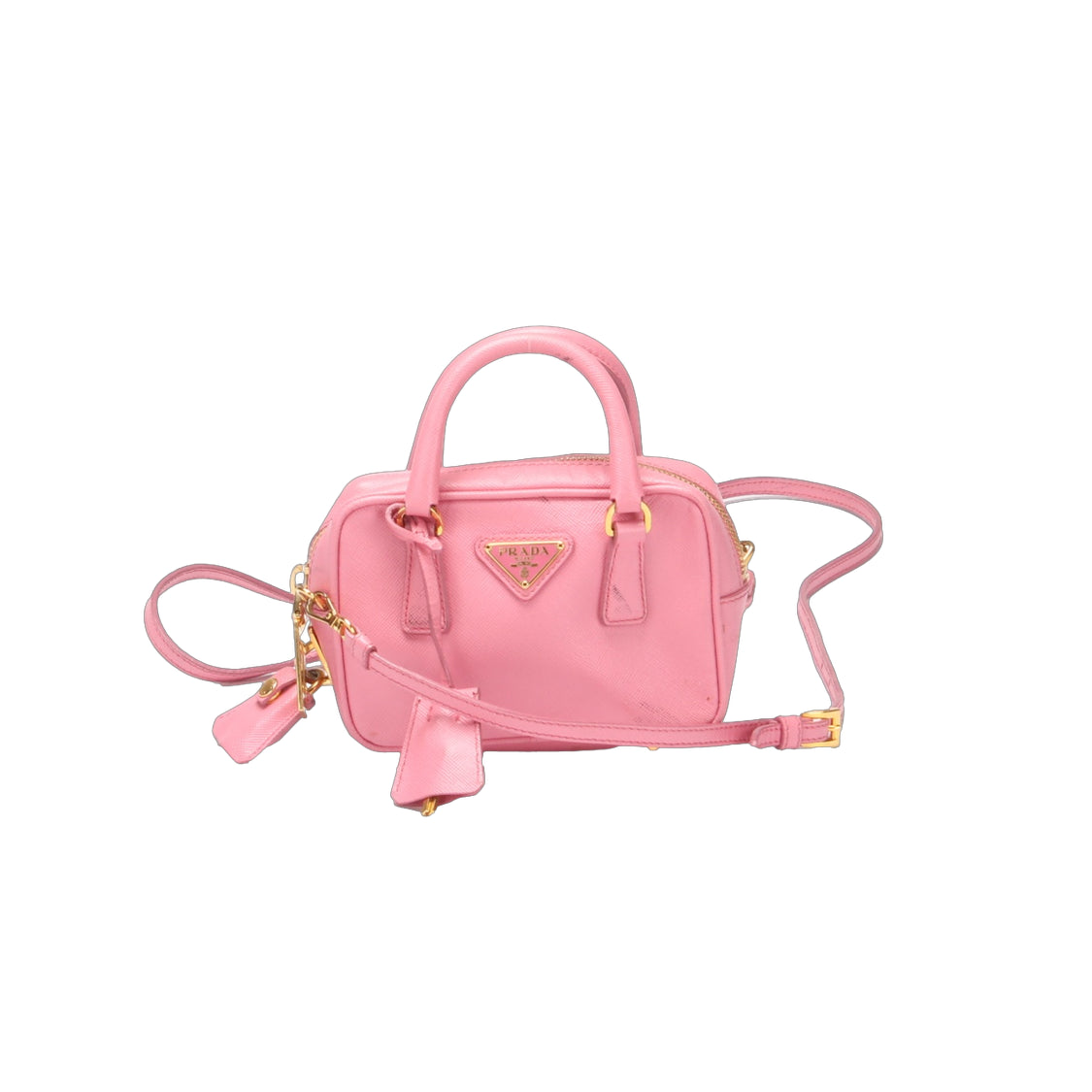 Saffiano Lux Signature Mini Bauletto Bag