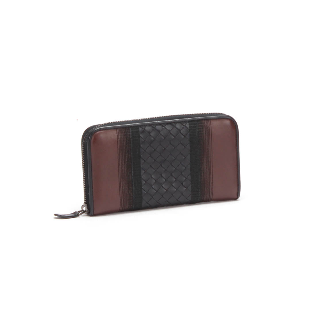 Intrecciato-Trimmed Leather Wallet