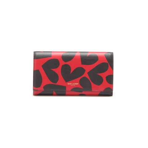 Heart Printed Bifold Leather Wallet