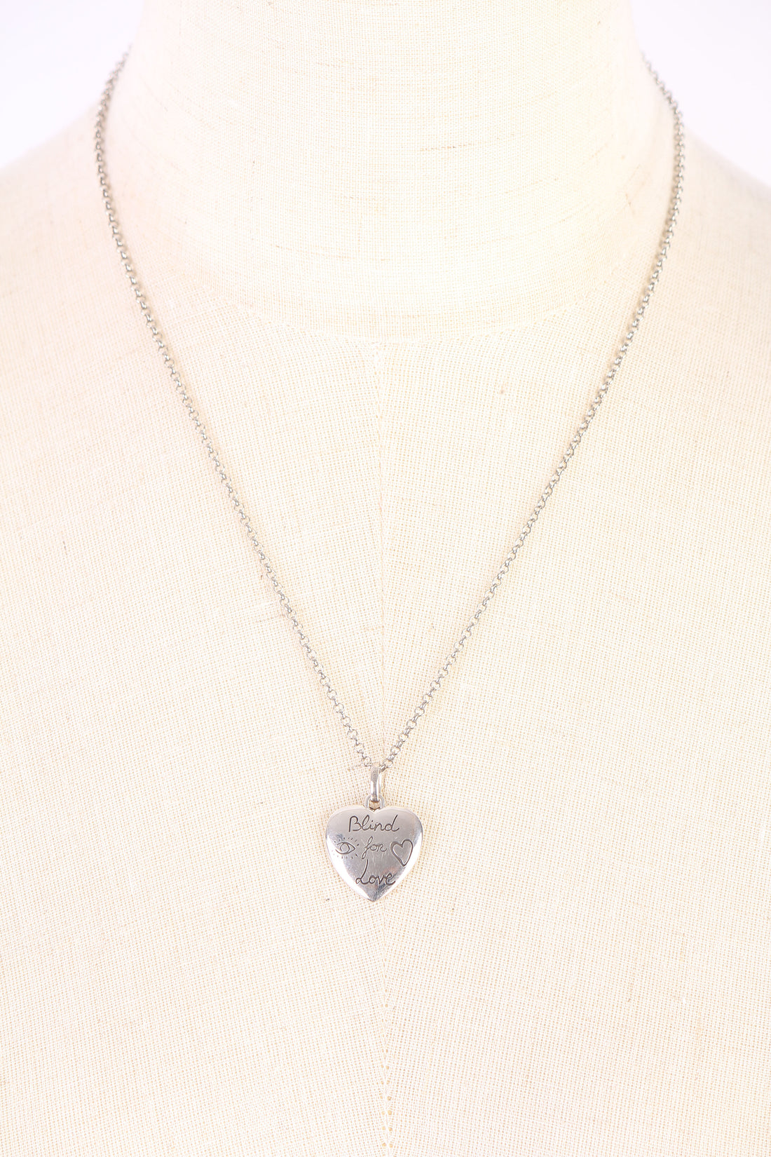 Blind for Love Heart Pendant Necklace