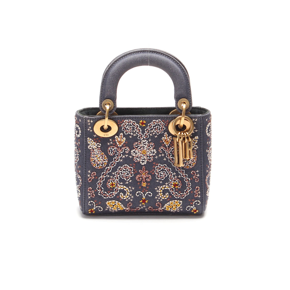 Cruise 2018 Mini Embroidered Denim Lady Dior Bag with Chain