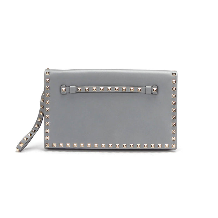 Rockstud Leather Clutch Bag