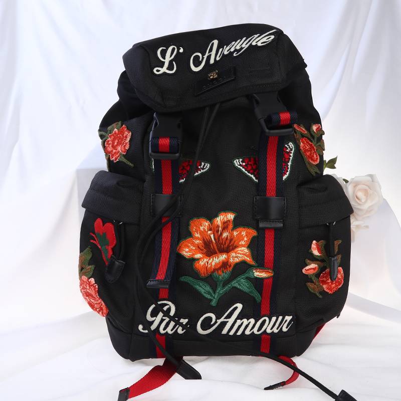 Techno Canvas L'Aveugle Par Amour Embroidered Backpack 478327