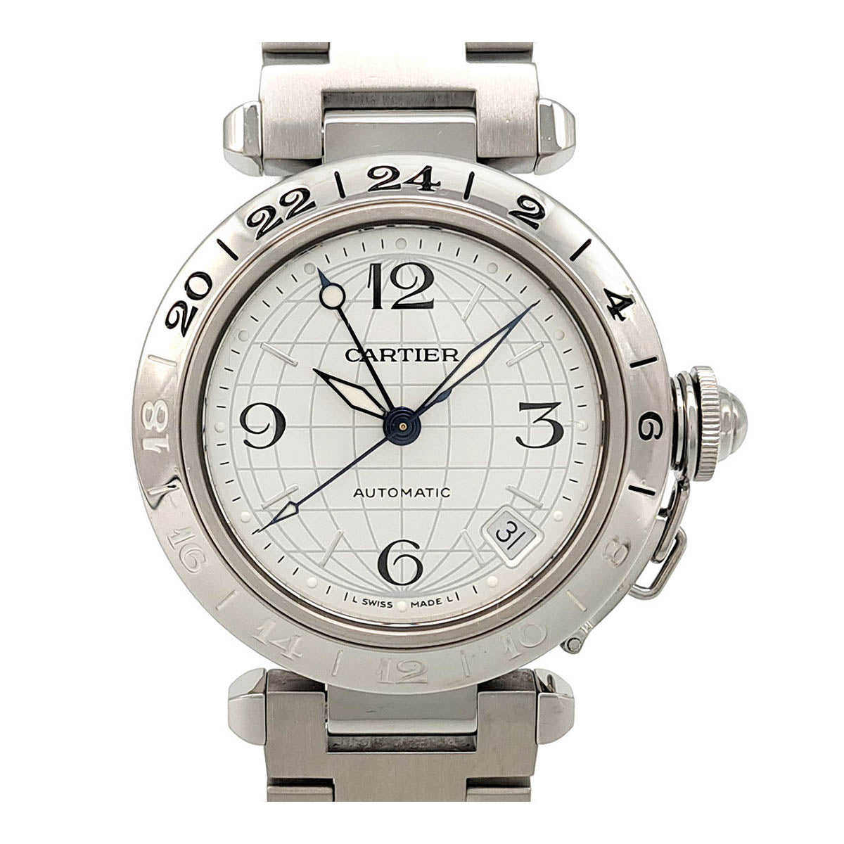 Cartier Pasha C Meridian W31078M7 Men's Automatic Watch in Stainless Steel (Pre-owned) W31078M7