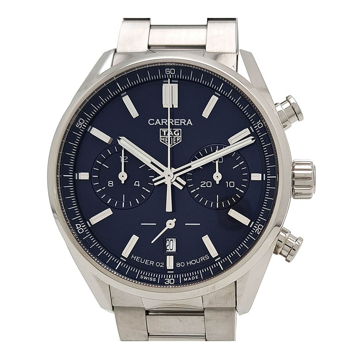 TAG HEUER Carrera Calibre Heuer 02 Chronograph CBN2011.BA0642 Automatic Stainless Steel Men’s Pre-owned Watch CBN2011.BA0642