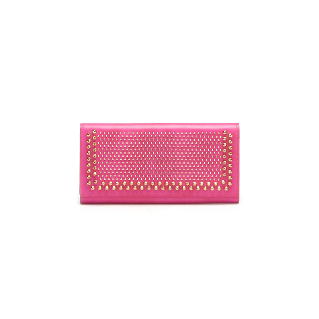 Studded Leather Long Wallet