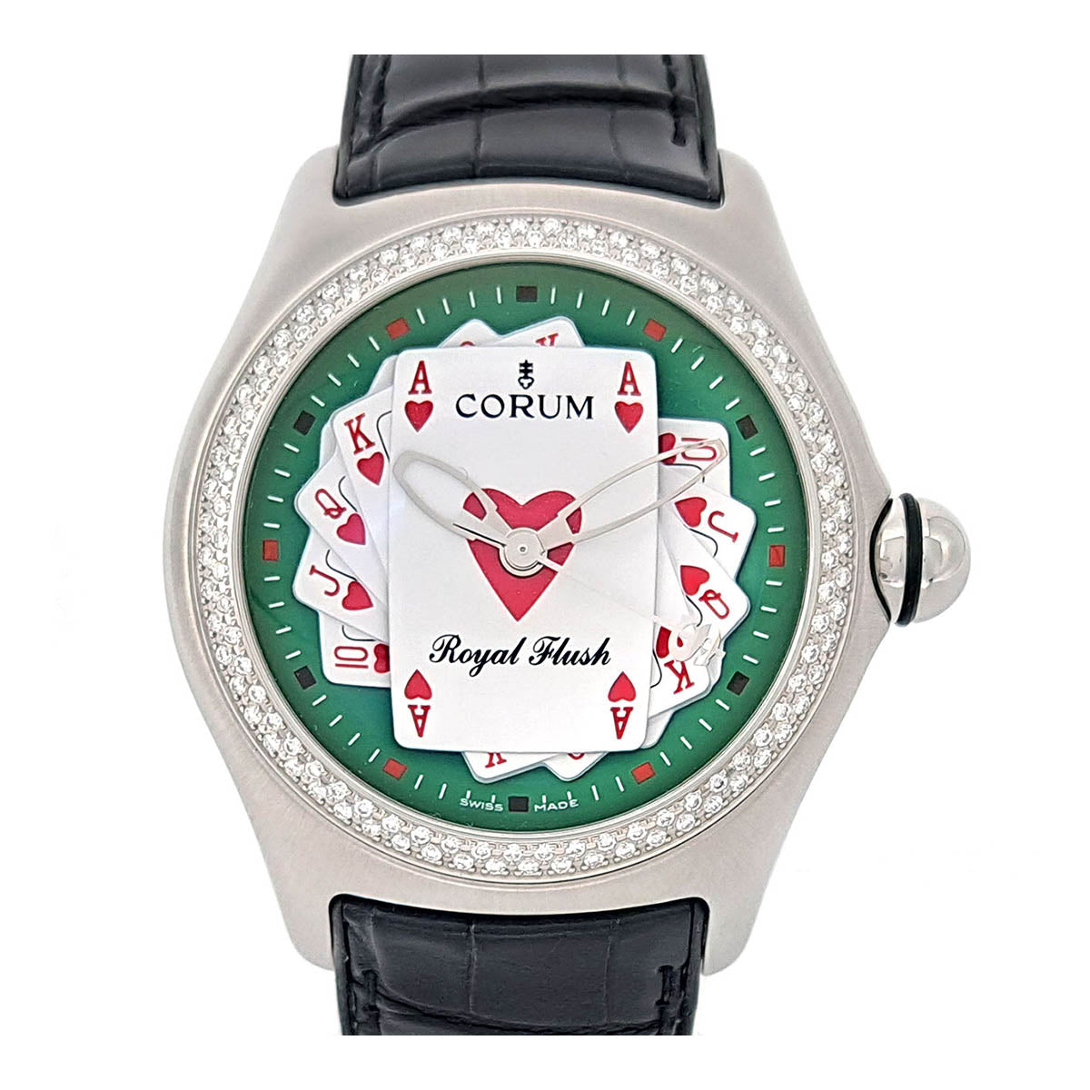 Corum Bubble Royal Flush Diamond Collection 082.177.47 Men's Automatic Stainless Steel Watch [Pre-owned] 082.177.47