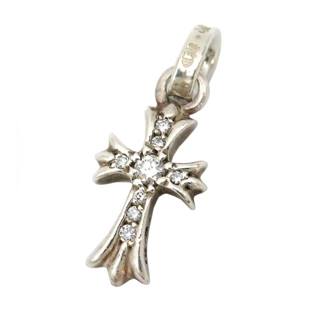 Diamond Cross Silver Pendant