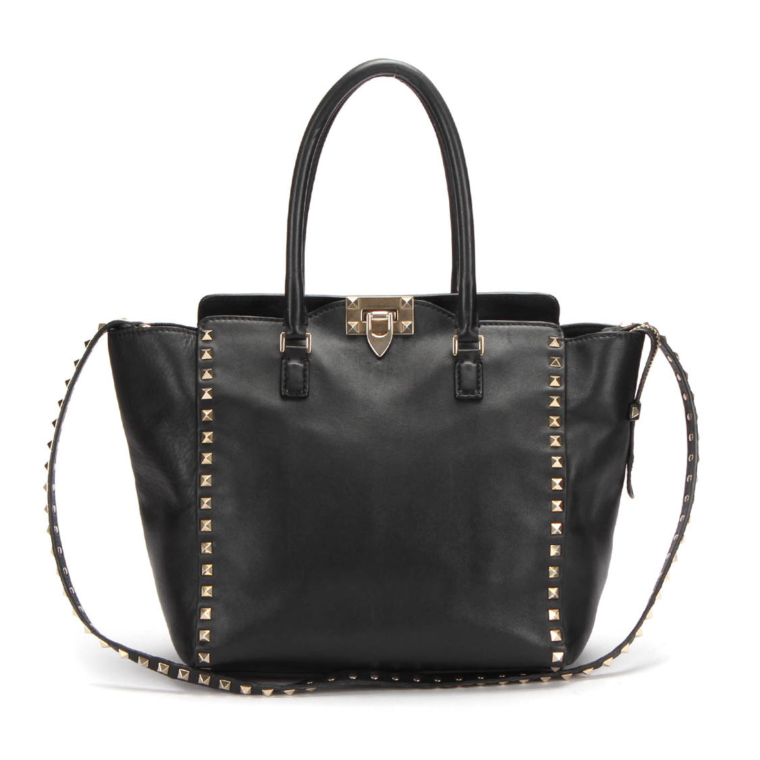 Rockstud Leather Tote Bag