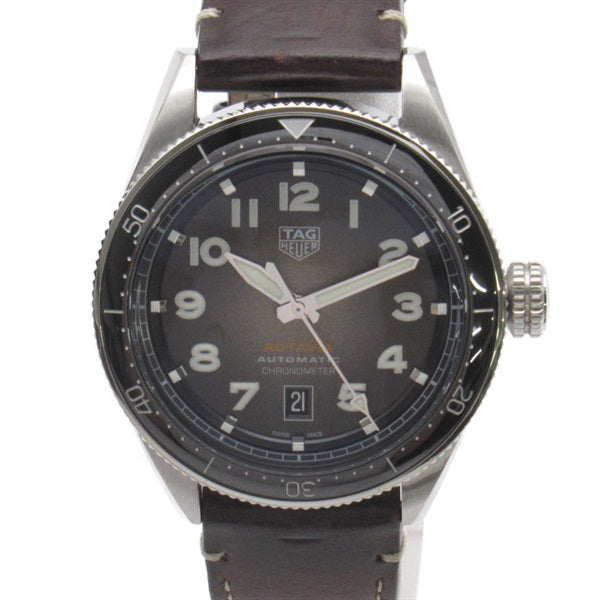 TAG HEUER Men's Autavia Stainless Steel and Leather Wrist Watch WBE5114 WBE5114
