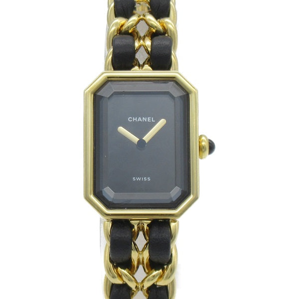 CHANEL H0001 Gold Plated Leather Wrist Watch for Women H0001