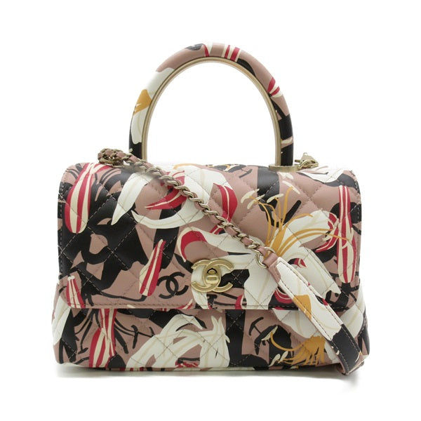 Limited Edition Matelasse Lily Print Mini Coco Handle Bag
