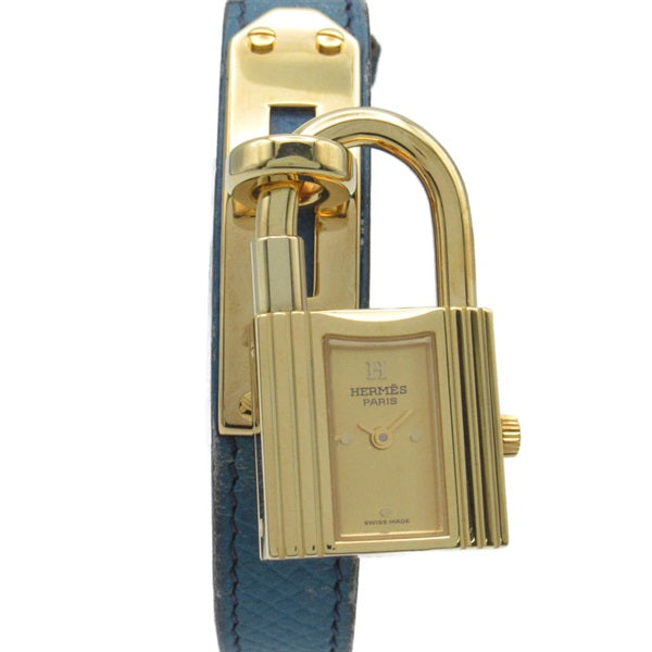 HERMES Kelly Gold Plated Quartz Women's Wristwatch with Leather Belt - Used KE1.201