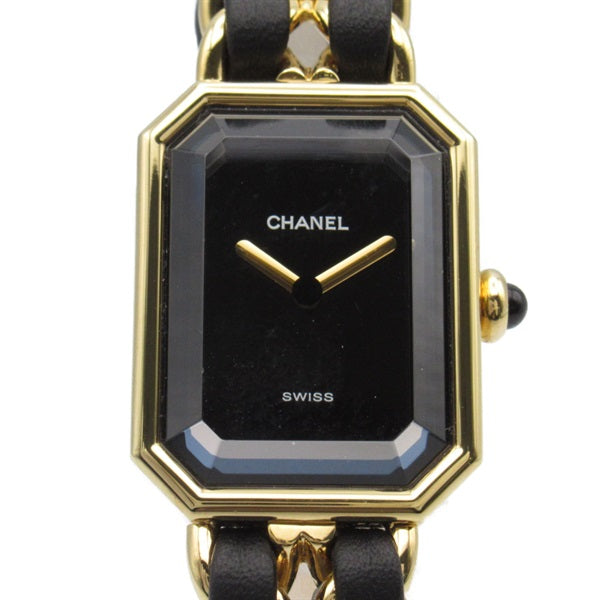 Women's Gold-Plated CHANEL Premiere L H0001 Quartz Wrist Watch with Leather Belt  H0001