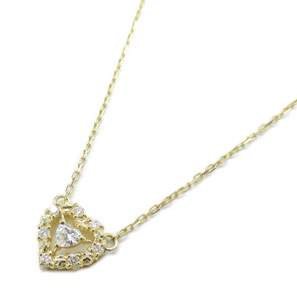 AHKAH Women's Heart-shaped Diamond Pendant Necklace in K18 Yellow Gold