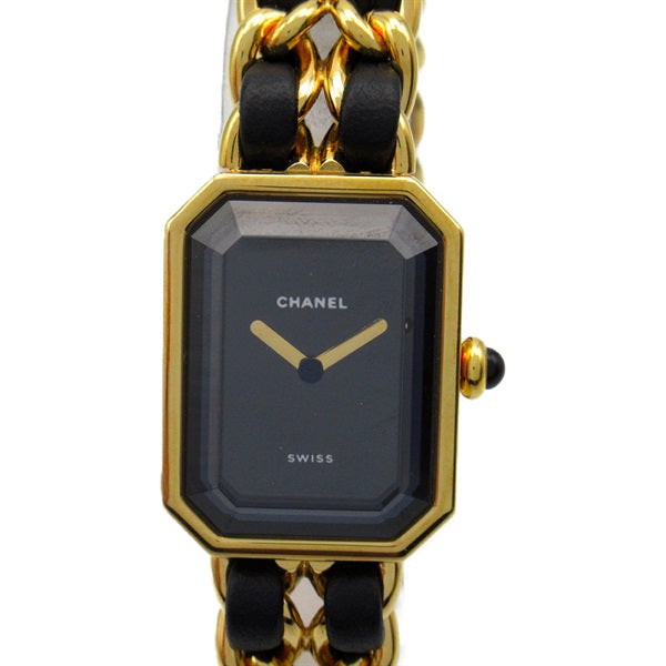 CHANEL Women's CC Premiere Quartz Wrist Watch H0001, Gold Plated with Leather Belt H0001