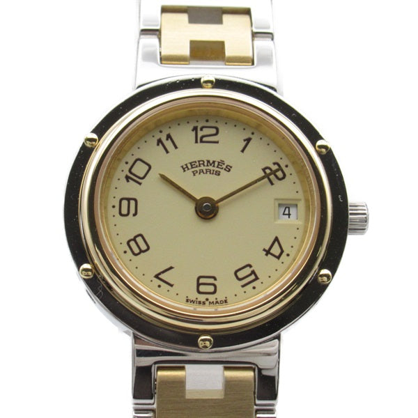 Women's Gold-Plated Stainless Steel HERMES Clipper CL2.440 Quartz Wrist Watch CL2.440