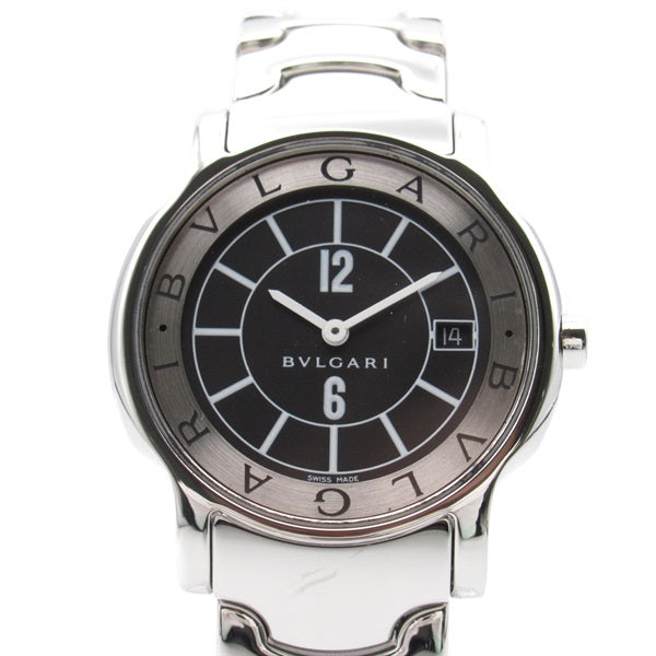 BVLGARI Solo Tempo Women's Stainless Steel Wrist Watch ST35S with Quartz Movement ST35S
