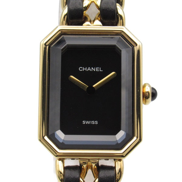 CHANEL Premiere M Gold Plated Quartz Women's Wristwatch with Leather Belt - Used H0001