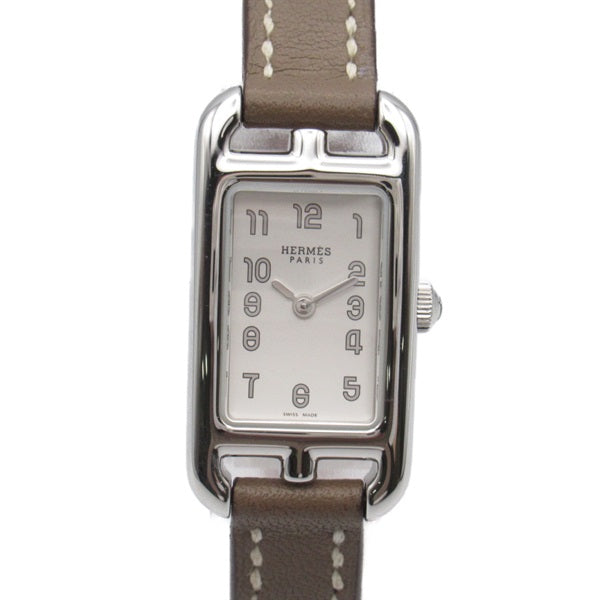 Hermes Ladies Stainless Steel/Leather Strap Wrist Watch NA2.110 NA2.110