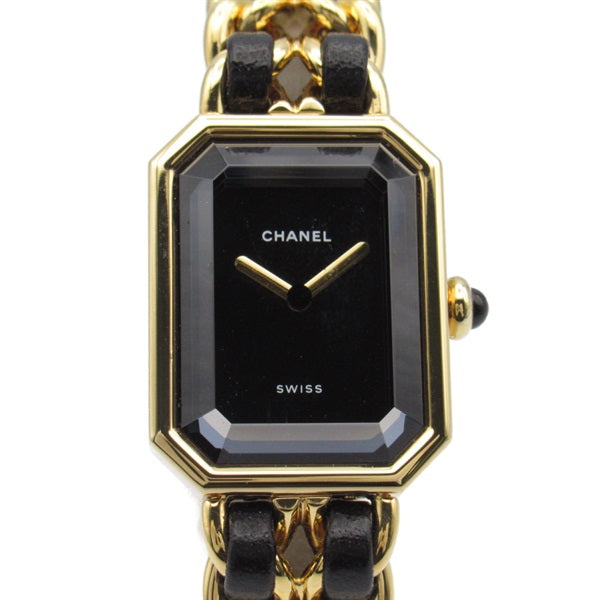 CHANEL H0001 Women's Wrist Watch, Quartz, Gold Plated with Leather Strap, Used H0001