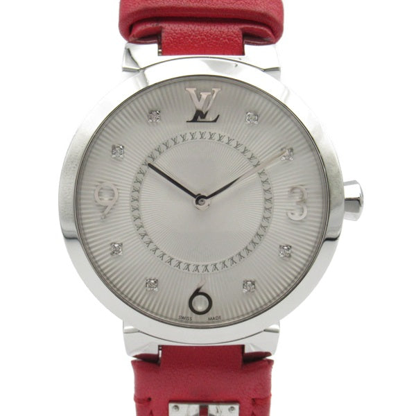 LOUIS VUITTON Q13MJ Ladies' Stainless Steel and Leather Strap Wristwatch Q13MJ