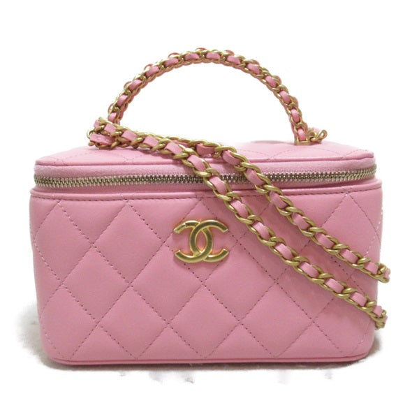 Quilted Caviar Vanity Case with Chain AP2805