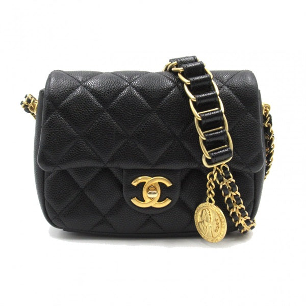 Mini Quilted Caviar Medallion Single Flap Bag AS2528