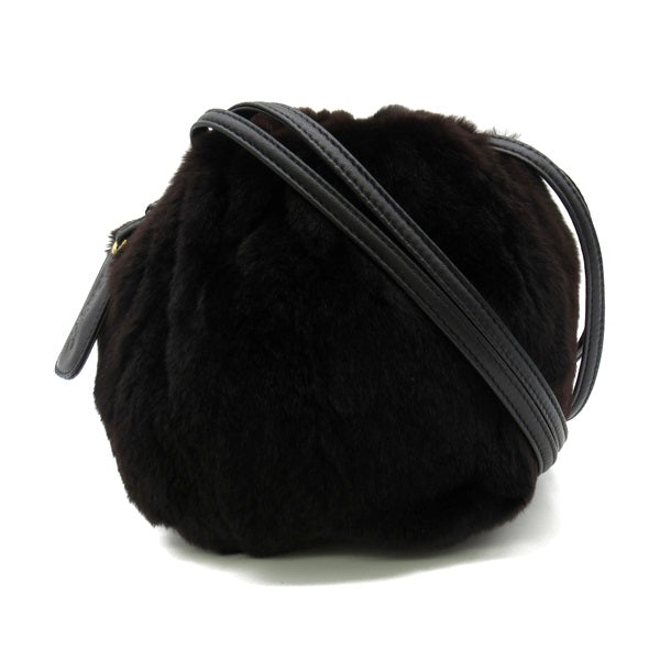 Fur Bucket Drawstring Bag A13364