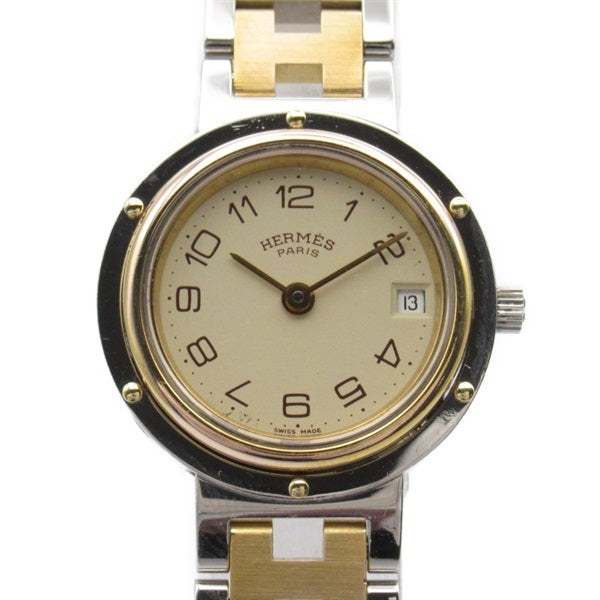 HERMES Clipper Combi Women's Wrist Watch CL2.440 Quartz Stainless Steel CL2.440