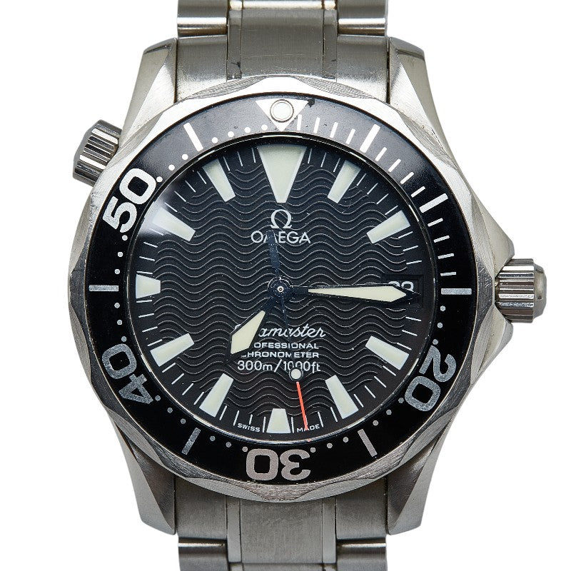 Omega Seamaster Professional Boys' 2252.50 Stainless Steel Automatic Watch with Black Dial (Pre-owned) 2252.5
