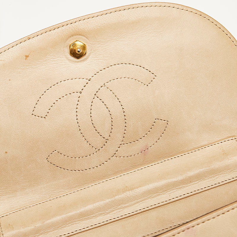 CC Leather Half Moon Flap Bag