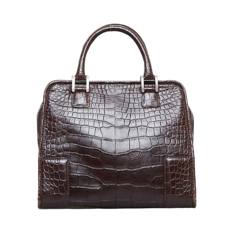 Loewe Embossed Leather Handbag Leather Handbag in Good condition