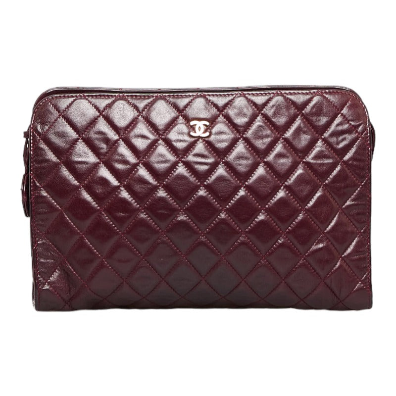 CC Quilted Leather Clutch Bag