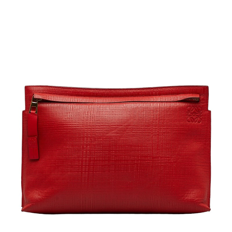 Leather T Pouch Clutch Bag