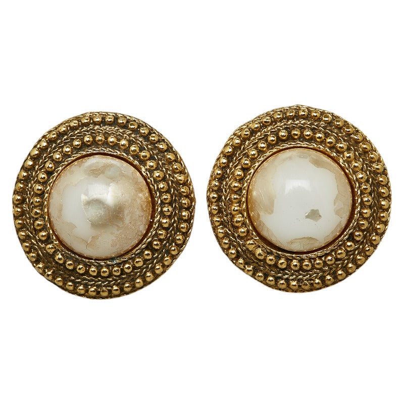 Faux Pearl Round Clip On Earrings