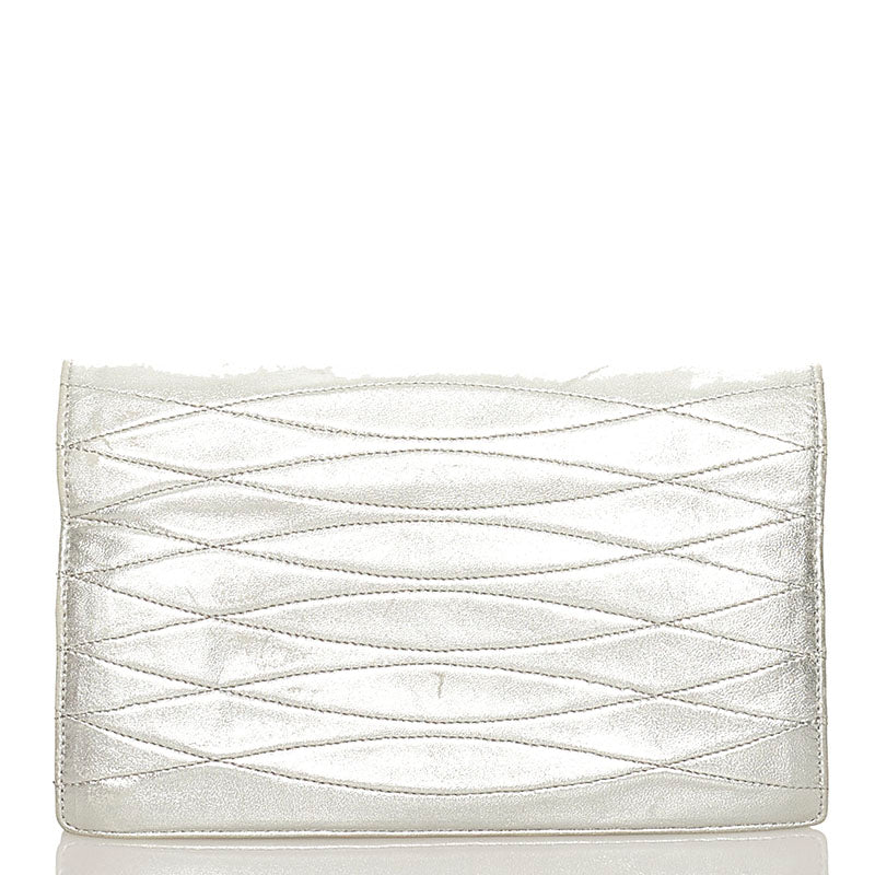 Metallic Leather Clutch Bag