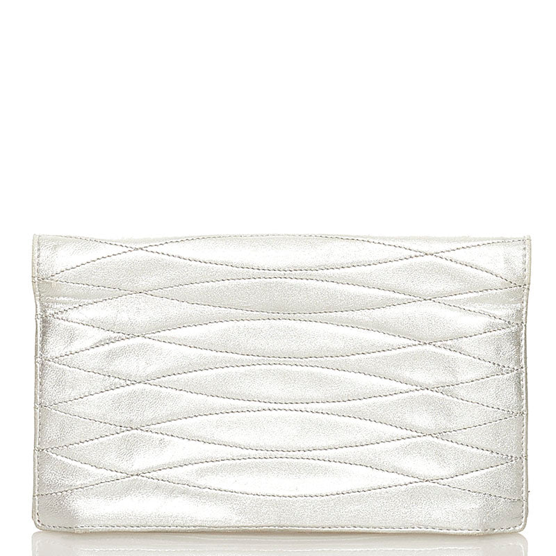 Metallic Leather Clutch Bag