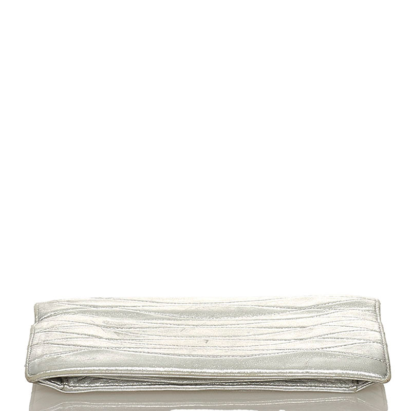 Metallic Leather Clutch Bag