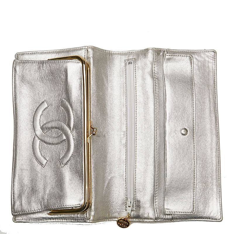 Metallic Leather Clutch Bag