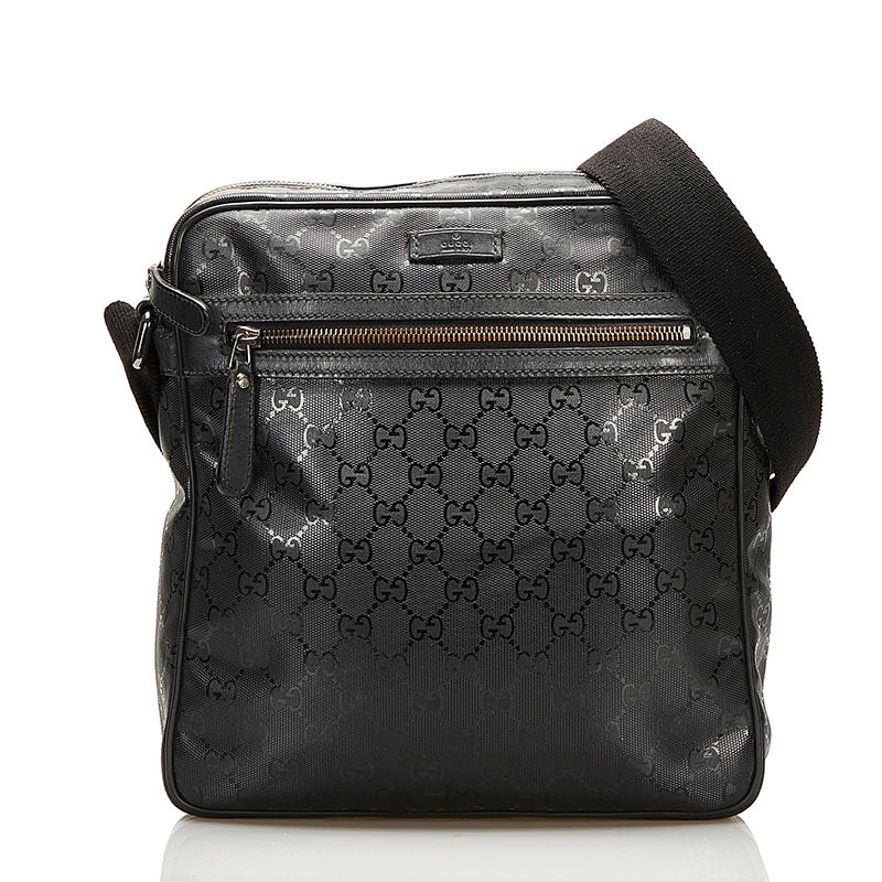 GUCCI Guccissima Leather Messenger Bag Black 201448