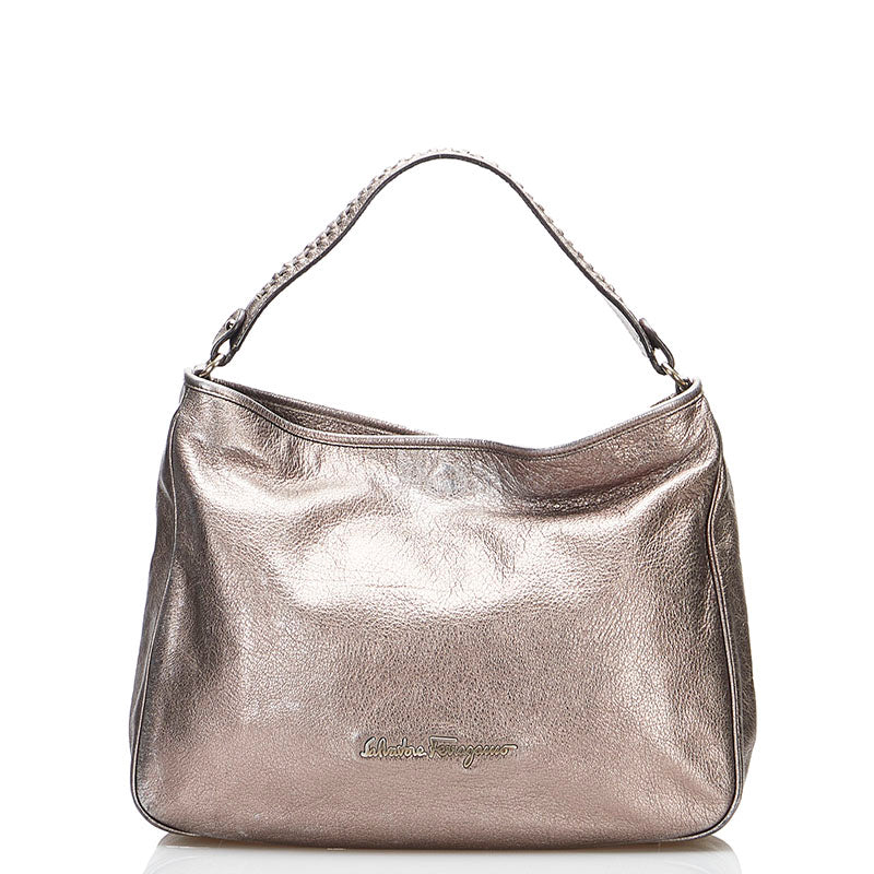 Metallic Leather Hobo Bag B991