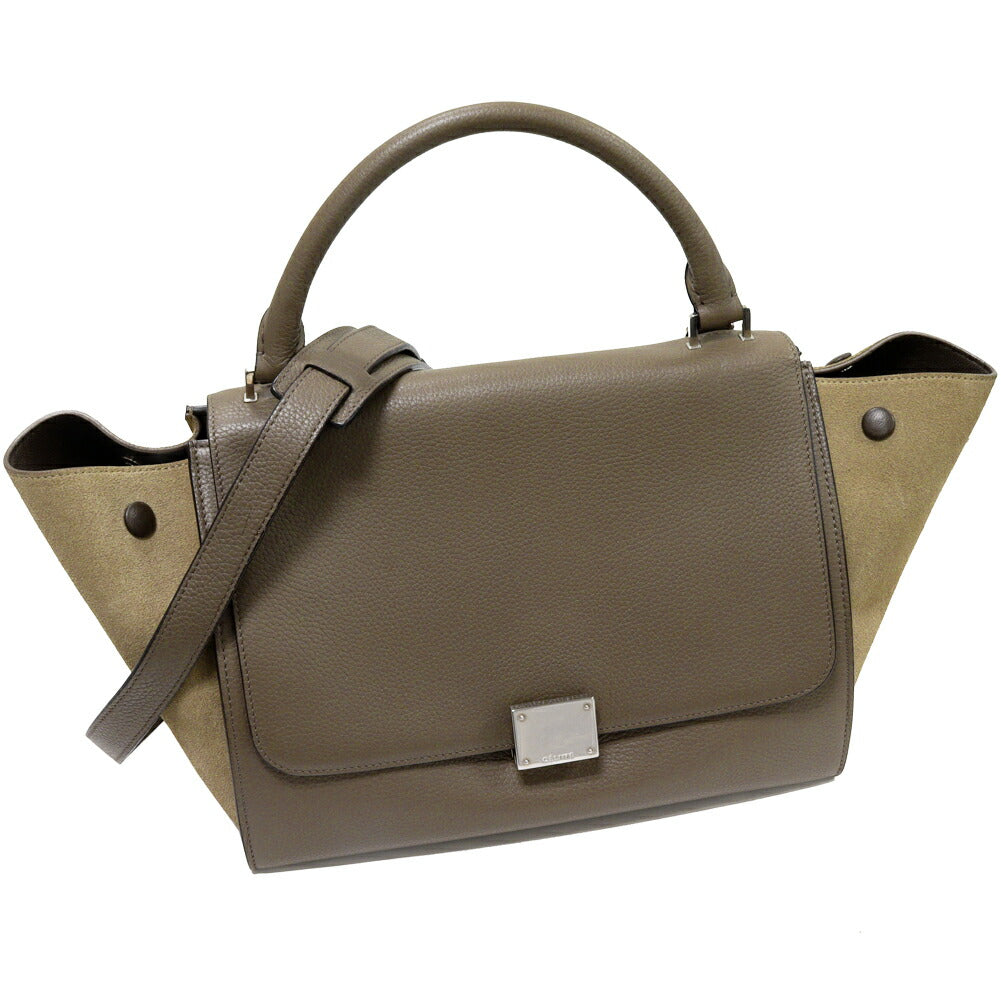 Leather & Suede Trapeze Handbag